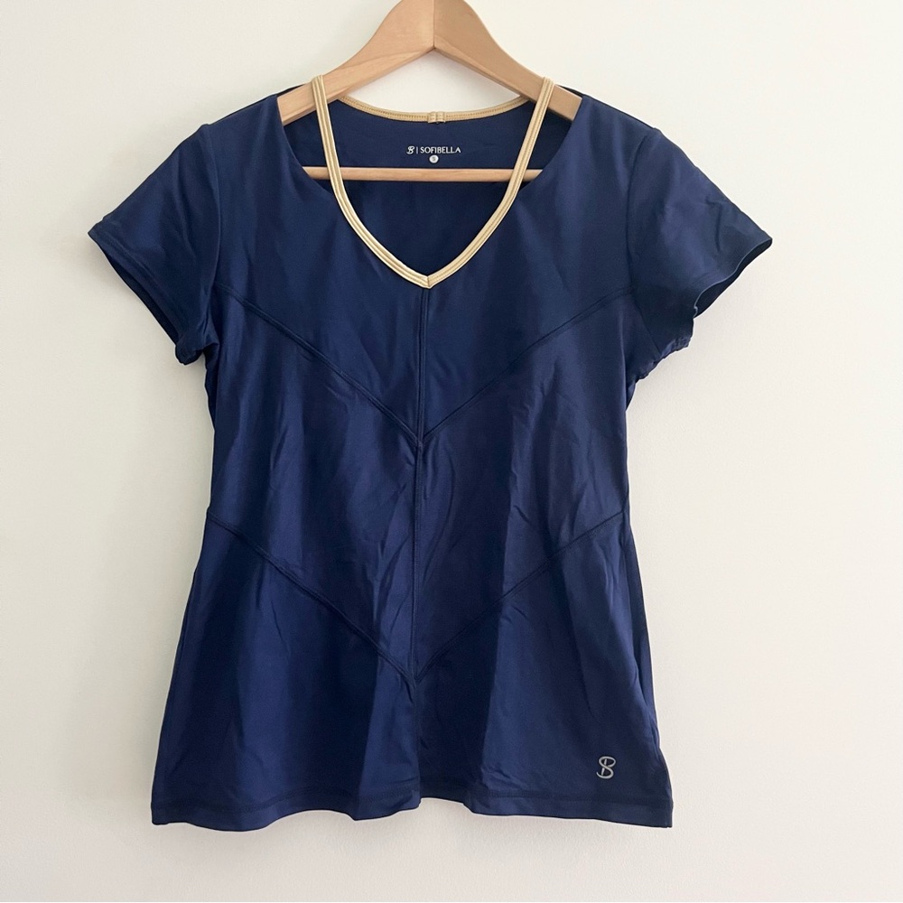 Sofibella Women’s Athletic Top Size Small Tennis Pickleball Golf Strappy Blue